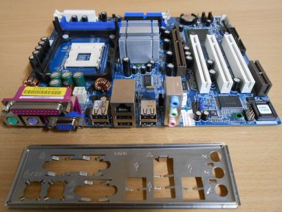 ASRock P4i65G Rev1.01 Mainboard +Blende Sockel 478 AGP DDR VGA Audio SATA* m234