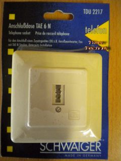 Schwaiger TDU 2217 Unterputz Anschlussdose TAE 6 N für Zusatzgeräte Fax AB*so316