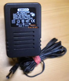 Amigo AM-1200700V AVM02046 AC DC Adapter 12V 700mA Netzteil AC Adaptor* nt757