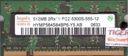 Hynix HYMP564S64BP6-Y5 AB PC2-5300 512MB DDR2 667MHz SODIMM Arbeitsspeicher*lr30