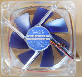 Blacknois Ultra Silent Fan SX1 Noisblocker CPU-Gehäuse Lüfter 120mm* GL101