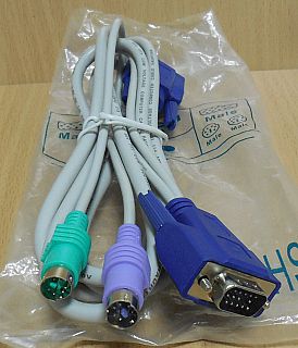 KVM Kabel 1,8m PS 2 für z.B. equip SW 0206 C SW 0407 C Haurtian KVM cable* pz775