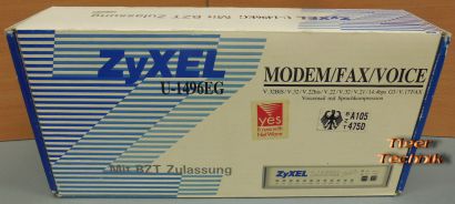 Zyxel U-1496EG Analog Modem Retro G3 Fax Voice 16800 bps V 21 23 22 32 OVP*nw539
