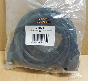 CAK VGA SVGA Kabel 5m Audio 3,5 Klinke SUB D Kabel 15 pol Stecker Monitor* pz812