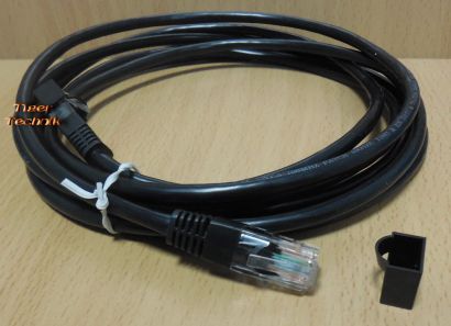 Computer CAT 5 Netzwerk LAN Kabel RJ45 RJ 45 Patchkabel 3m schwarz NEU* pz829